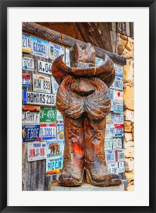 Framed Wooden Cowboy Print