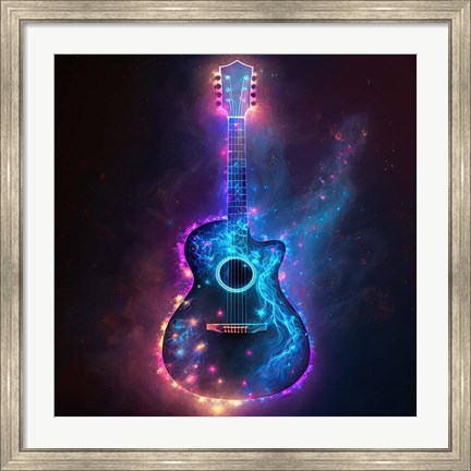 Framed Guitar 2 Print