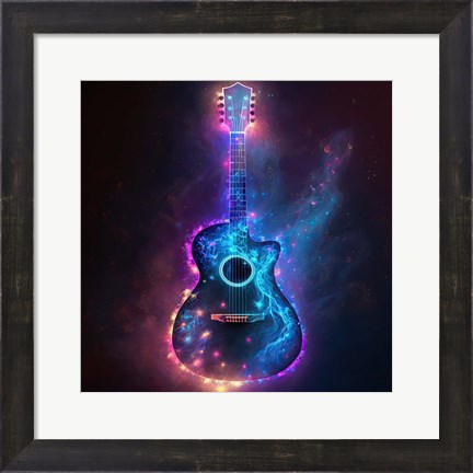 Framed Guitar 2 Print