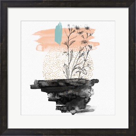 Framed Abstract Flower Art Composition I Print