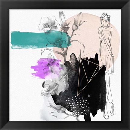 Framed Abstract  Flower Girl Composition II Print