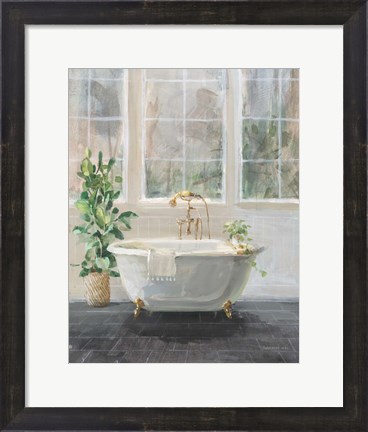 Framed Simple Pleasures Bath I Print
