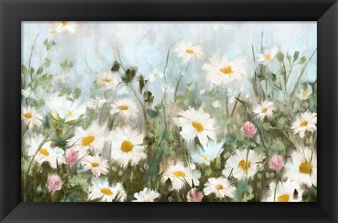 Framed Field of Daisies Print
