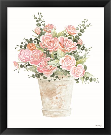Framed Cotton Candy Roses III Print