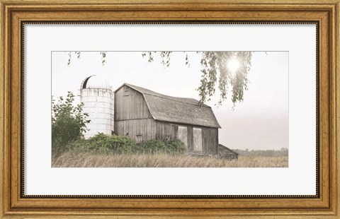 Framed Foggy Watkins Glen Farm Print