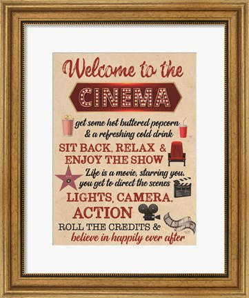 Framed Welcome to the Cinema Print