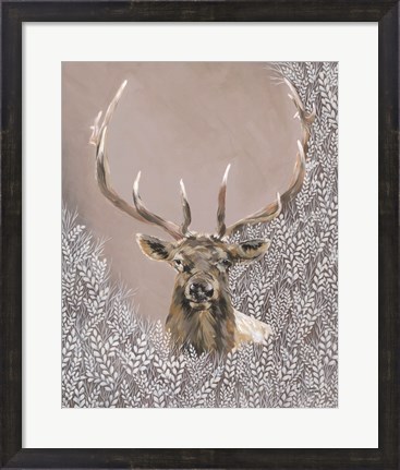 Framed Evander the Winter Elk Print