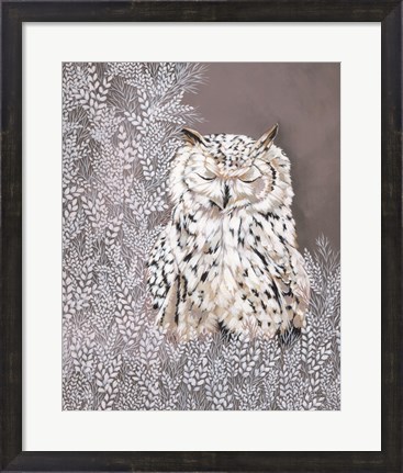 Framed Oliver the Winter Owl Print