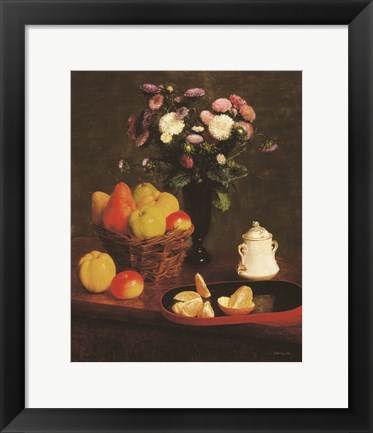 Framed Flowers and Fruit 2 Print