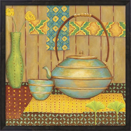 Framed Ginkgo Tea Pot Print