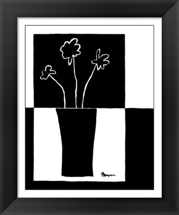 Framed Minimalist Flower in Vase II Print