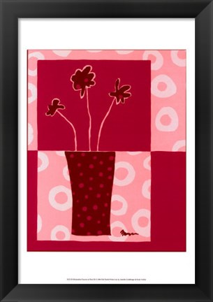 Framed Minimalist Flowers in Pink III Print