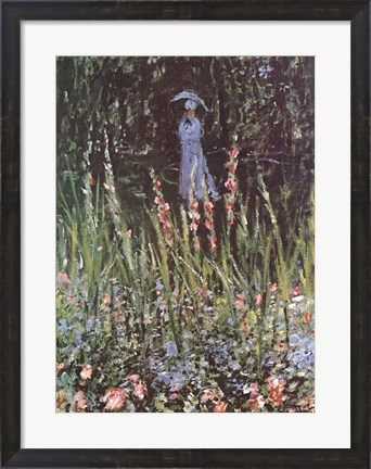 Framed Madame Monet in Her Garden at Giverny Print