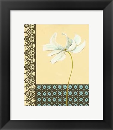 Framed Glazed Tile Botanical I Print