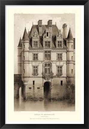 Framed Sepia Chateaux V Print