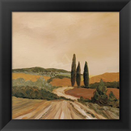 Framed Shady Tuscan Fields Print