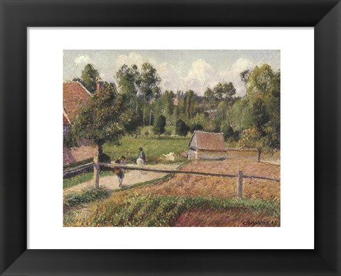 Framed View from the Artist&#39;s Window, Eragny Print