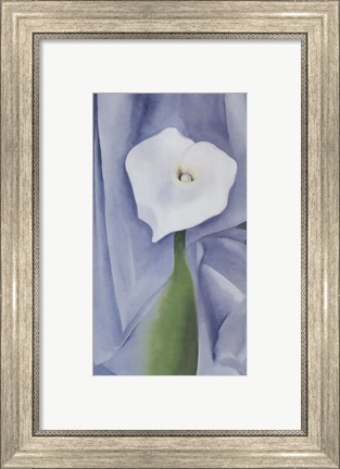 Framed Calla Lily on Grey, 1928 Print