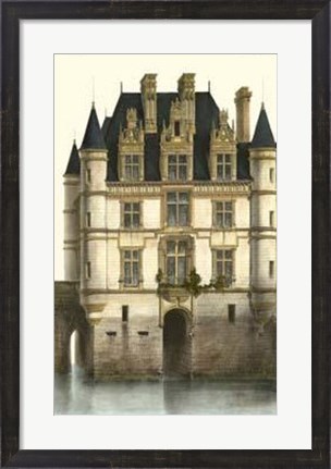 Framed French Chateaux In Blue I Print