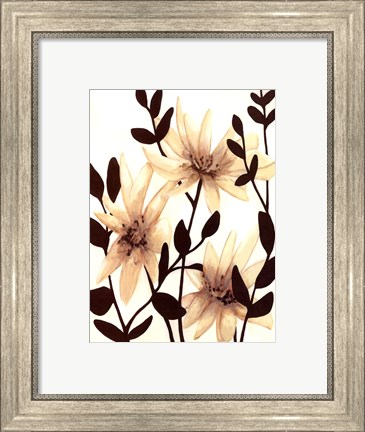 Framed Blossoming Silhouette II Print