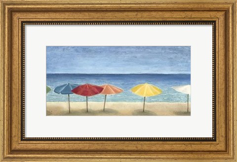 Framed Ocean Umbrellas II Print
