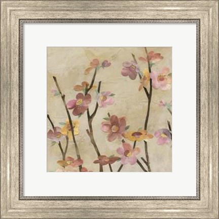 Framed Blossom Collage I Print