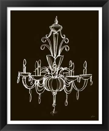 Framed Elegant Chandelier II Print