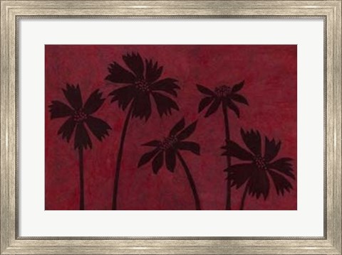 Framed Scarlet Silhouettes I Print