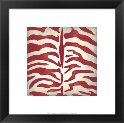 Framed Vibrant Zebra I Print
