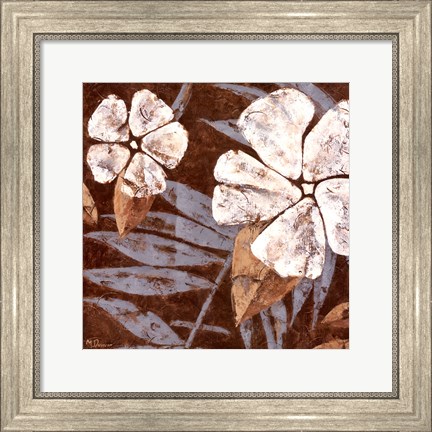 Framed Flowers on Chocolate II Print
