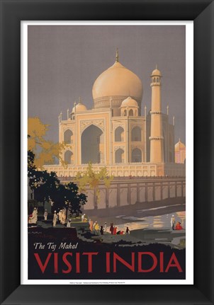 Framed Taj Mahal - Visit India Print