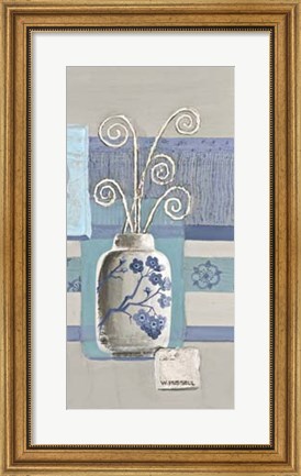 Framed Blue Asian Collage III Print