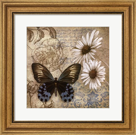 Framed Butterfly Garden I Print