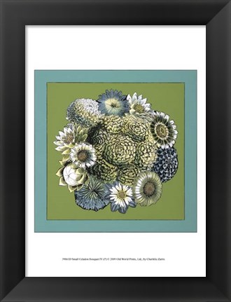 Framed Small Celadon Bouquet IV Print