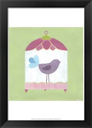 Framed Patchwork Birdcage I Print