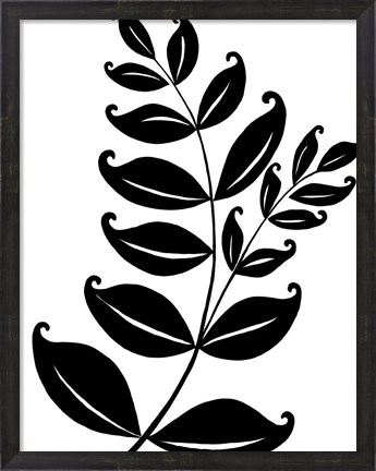 Framed Leaf Silhouette II Print