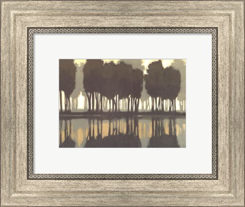Framed Lake at Dawn I Print