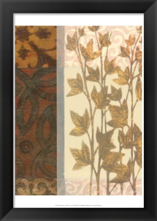 Framed Tapestry with Leaves II Print