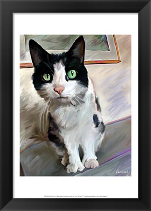 Framed Pretty Girl Cat Print