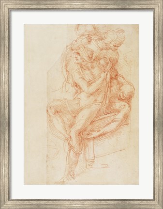 Framed Study of Lazarus and two Attendant Figure Print