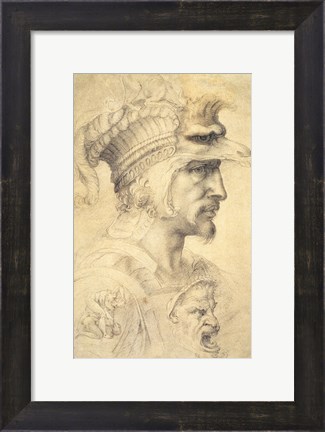Framed Ideal head of a warrior Print
