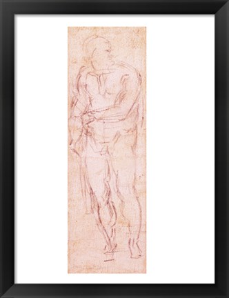 Framed Study for Adam in &#39;The Expulsion&#39;, 1508-12 Print