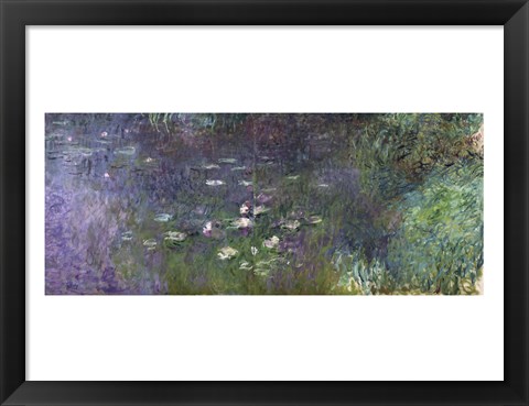 Framed Waterlilies: Morning, 1914-18 (right section) Print