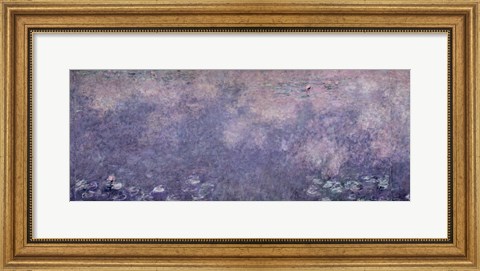 Framed Waterlilies: Two Weeping Willows, centre right section, 1914-18 Print