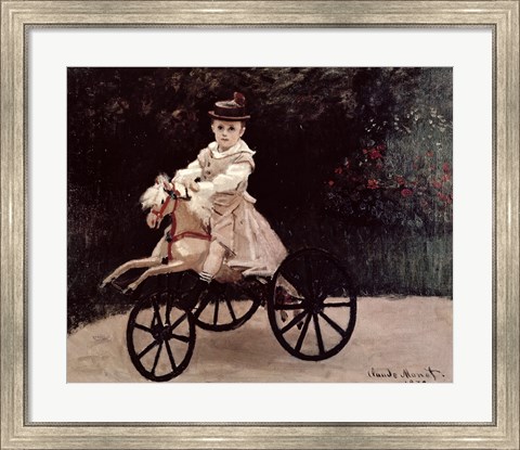 Framed Jean Monet on his Hobby Horse, 1872 Print