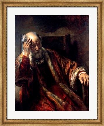 Framed Old Man in an Armchair Print