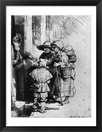 Framed Beggars on the Doorstep of a House, 1648 Print