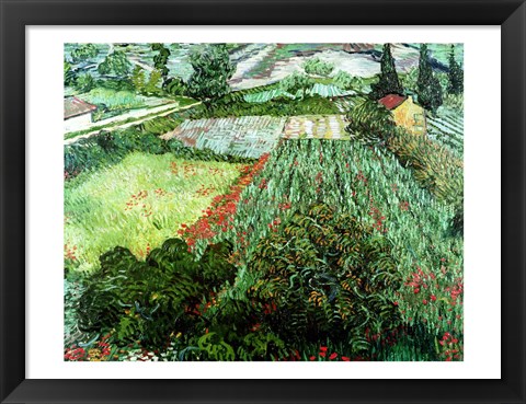 Framed Field with Poppies, 1889 Print