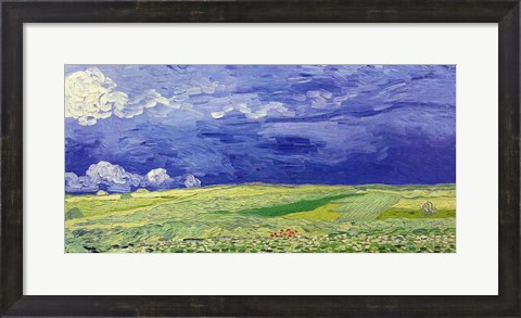 Framed Wheatfields under Thunderclouds, 1890 Print