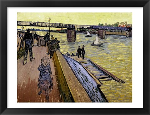 Framed Le Pont de Trinquetaille in Arles, 1888 Print